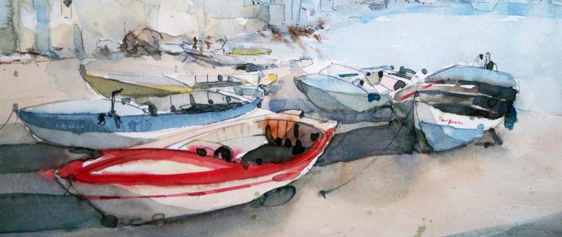Maritime Szenen in Aquarell