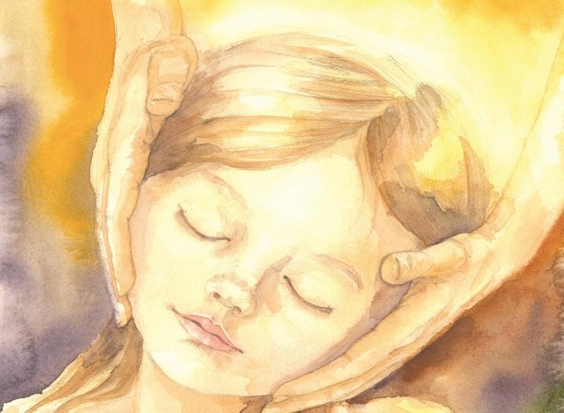 Lichtvolles Kinderporträt in Aquarell